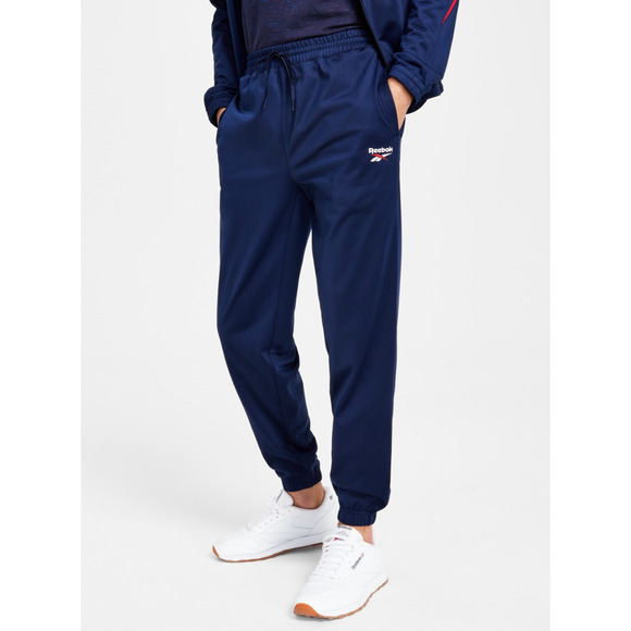 Reebok Men Regular Fit Identity Vector Drawstring Track Pants Navy Size S - Picture 1 of 2